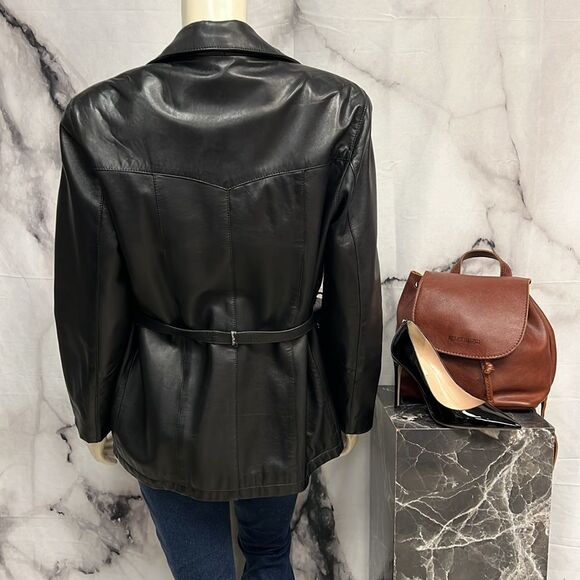 Vakko black leather jacket - Picture 6 of 8